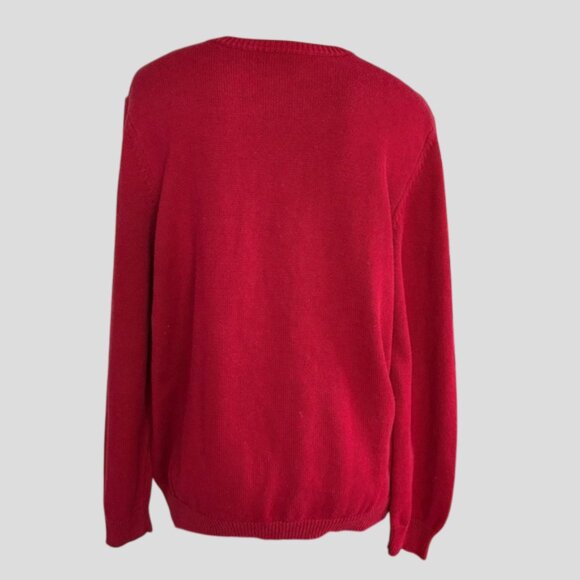 Alfred Dunner Holiday Christmas Knit Sweater, w/Winter House, Wreath, Snowflakes - Picture 2 of 10